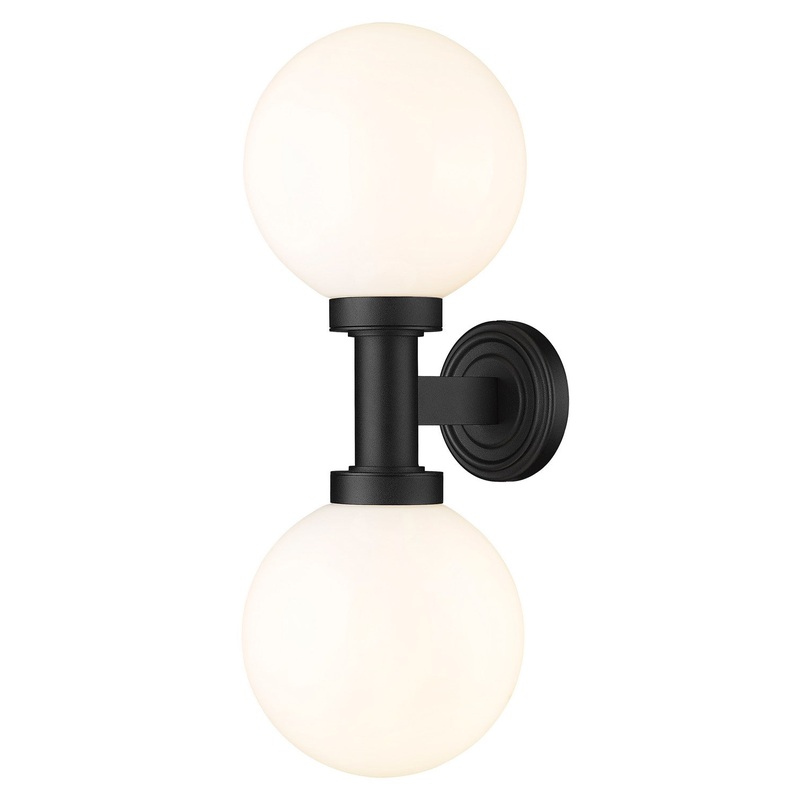 Z-Lite 597M2-BK Laurent Two Light Outdoor Wall Sconce, Black