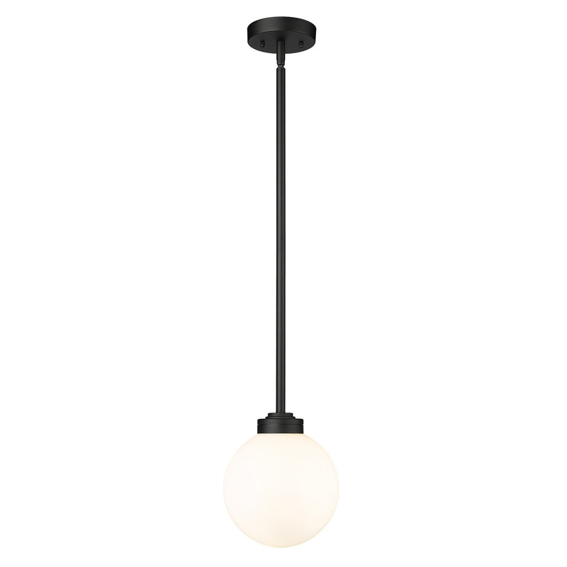 Z-Lite 597P8-BK Laurent One Light Outdoor Pendant, Black