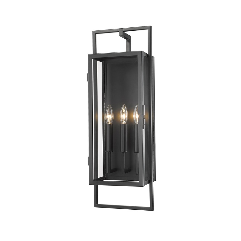 Z-Lite 598B-BK Lucian Three Light Outdoor Wall Sconce, Black
