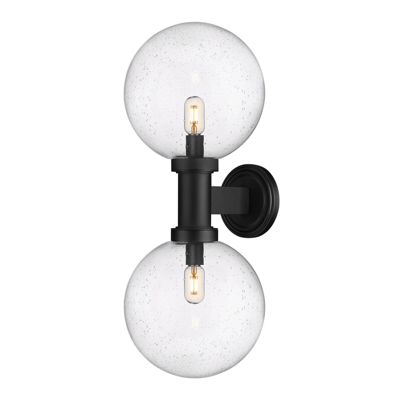 Z-Lite 599B2-BK Laurent Two Light Outdoor Wall Sconce, Black