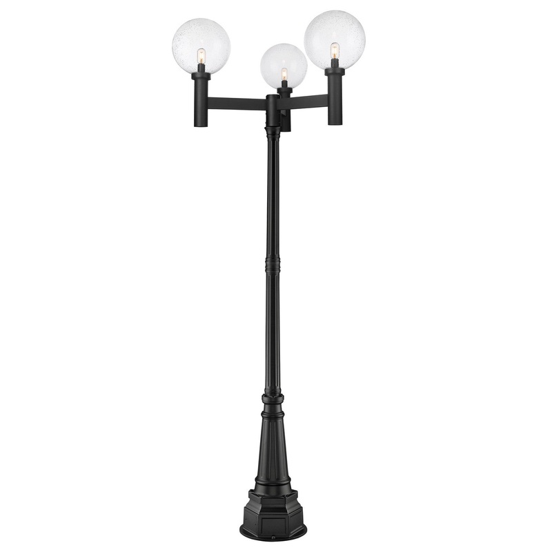 Z-Lite 599BP3-564P-BK Laurent Three Light Outdoor Post Mount, Black
