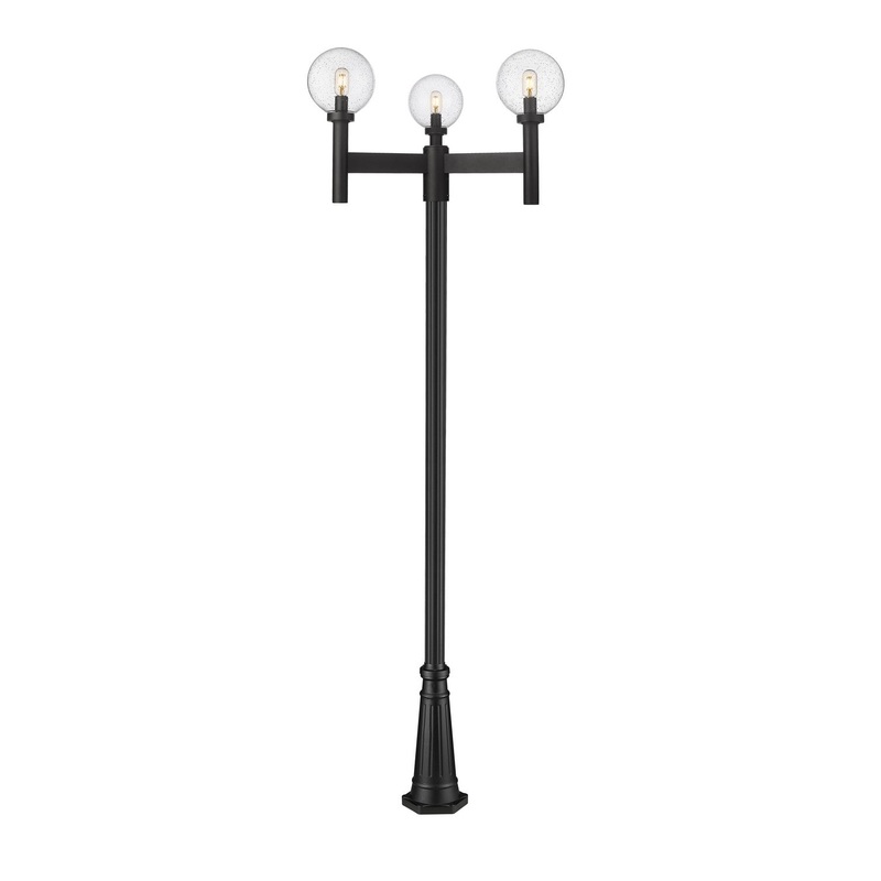 Z-Lite 599MP3-519P-BK Laurent Three Light Outdoor Post Mount, Black