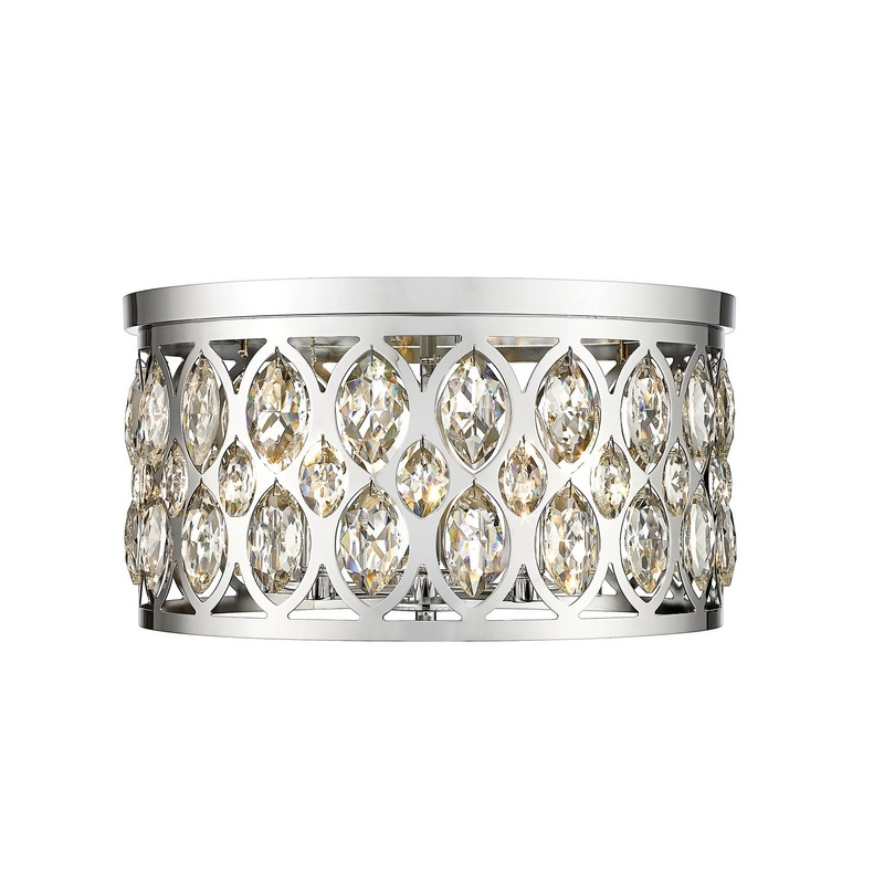 Z-Lite 6010F18CH Dealey Five Light Flush Mount, Chrome