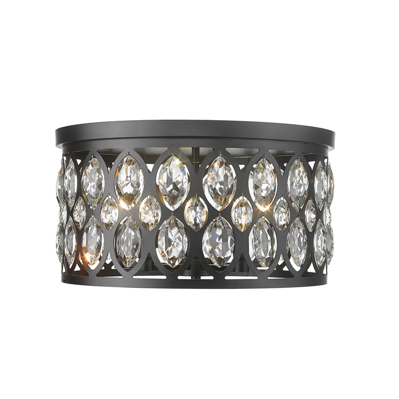 Z-Lite 6010F18MB Dealey Five Light Flush Mount, Matte Black
