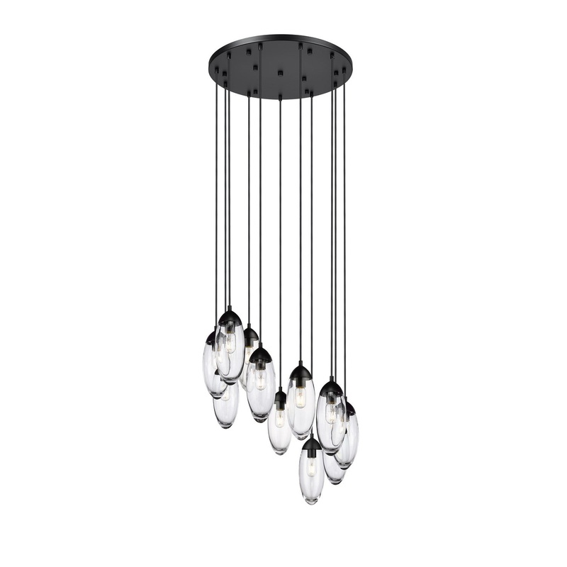 Z-Lite 651P-11R-MB Arden 11 Light Chandelier, Matte Black