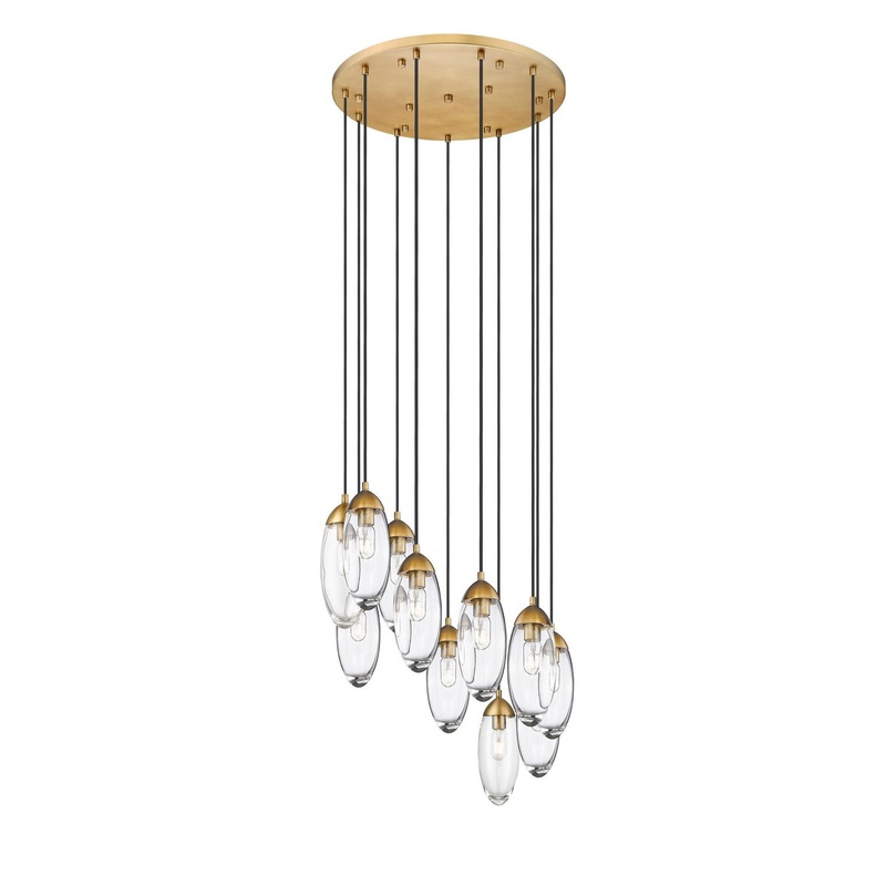 Z-Lite 651P-11R-RB Arden 11 Light Chandelier, Rubbed Brass