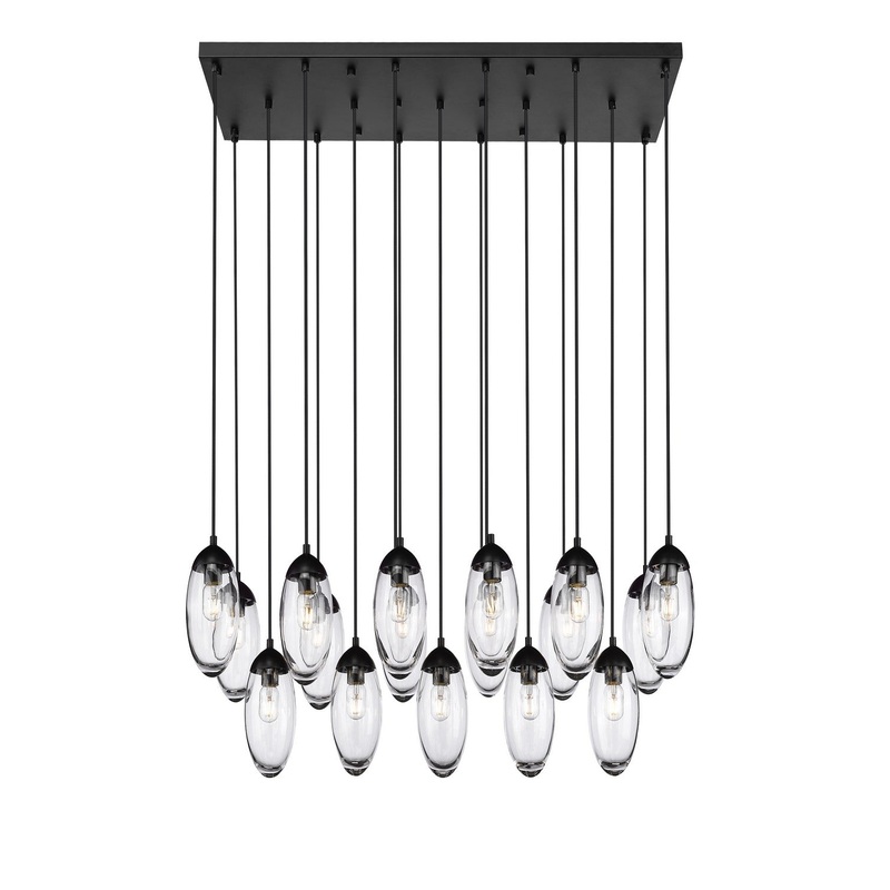 Z-Lite 651P-17L-MB Arden 17 Light Chandelier, Matte Black