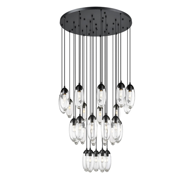 Z-Lite 651P-27R-MB Arden 27 Light Chandelier, Matte Black