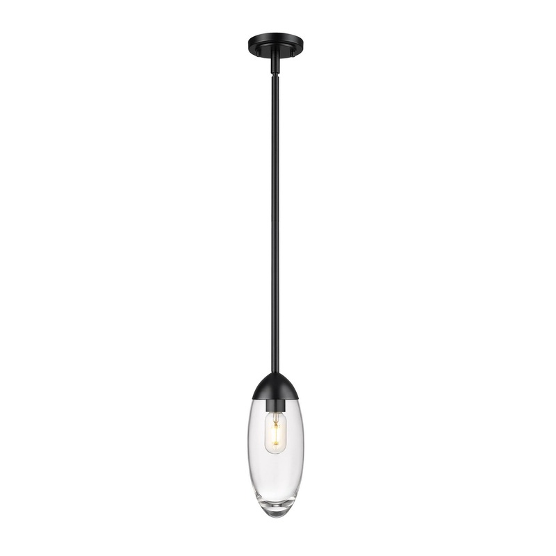 Z-Lite 651P-ROD-MB Arden One Light Pendant, Matte Black