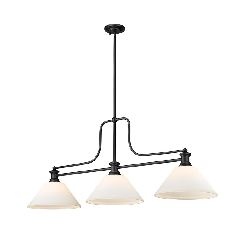 Z-Lite 725-3MB-AMO14 Melange Three Light Island Pendant, Matte Black