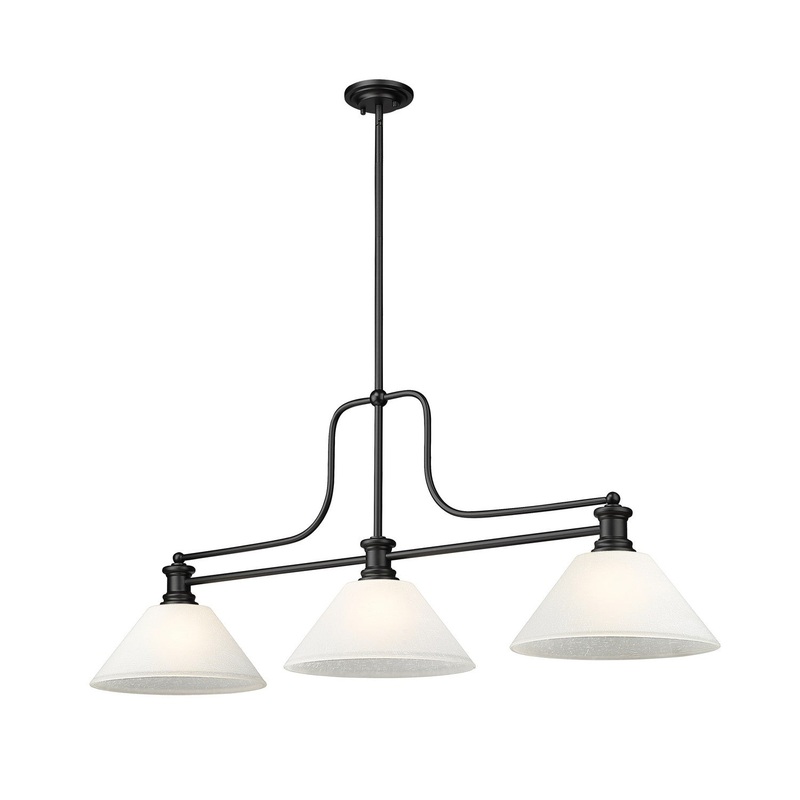 Z-Lite 725-3MB-AWL14 Melange Three Light Island Pendant, Matte Black