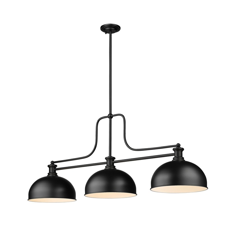 Z-Lite 725-3MB-D13MB Melange Three Light Island Pendant, Matte Black