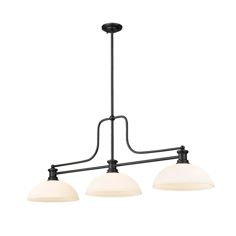 Z-Lite 725-3MB-DMO14 Melange Three Light Island Pendant, Matte Black