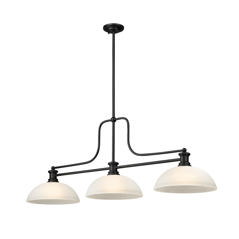 Z-Lite 725-3MB-DWL14 Melange Three Light Island Pendant, Matte Black