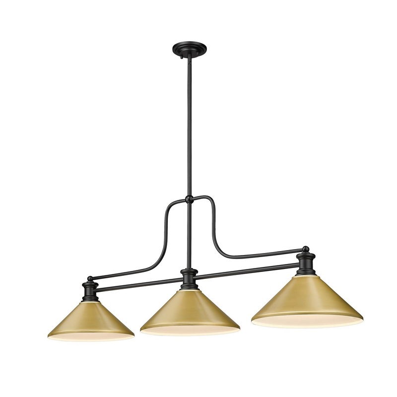 Z-Lite 725-3MB-MSG Melange Three Light Island Pendant, Matte Black