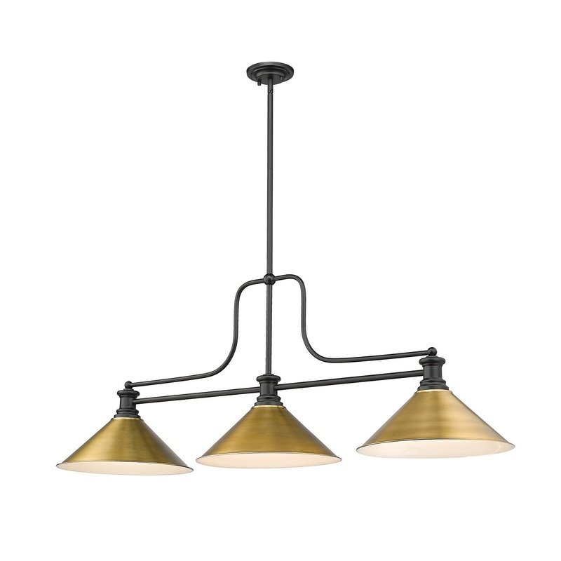 Z-Lite 725-3MB-RB15 Melange Three Light Island Pendant, Matte Black