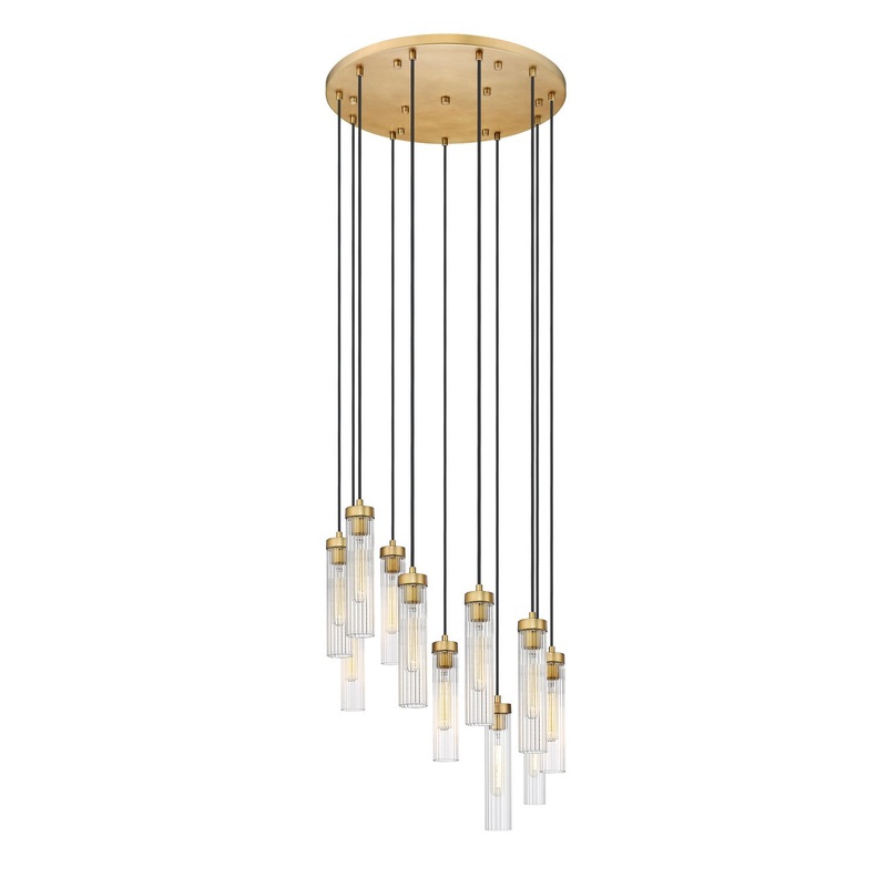 Z-Lite 740P-11R-RB Beau 11 Light Chandelier, Rubbed Brass