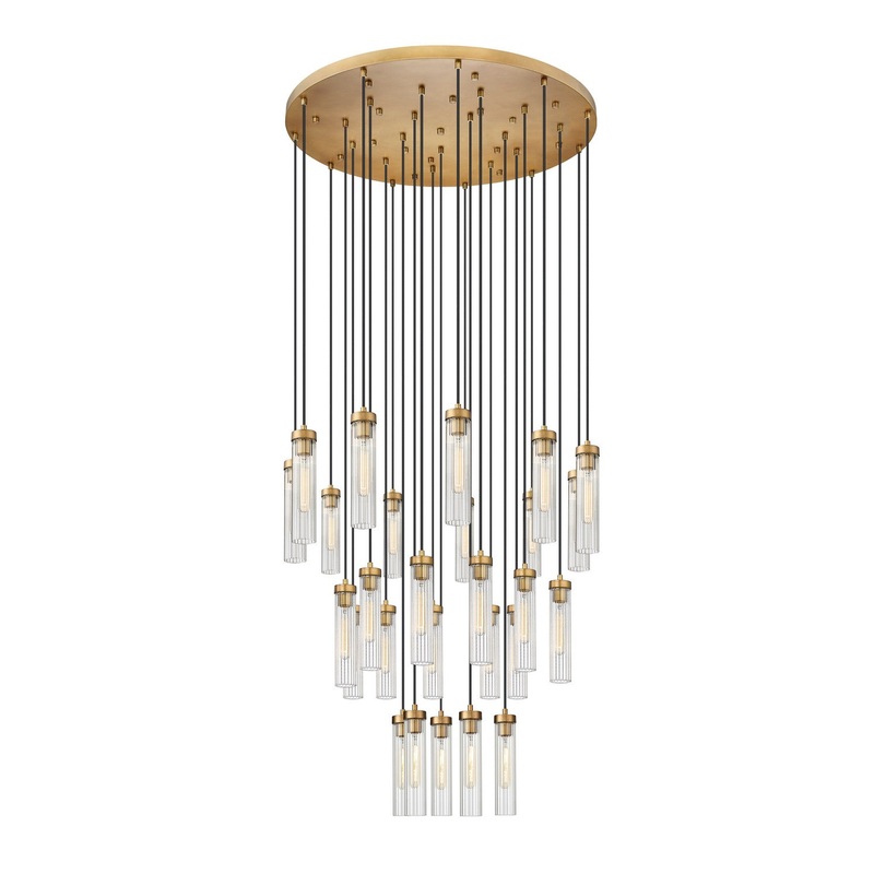 Z-Lite 740P-27R-RB Beau 27 Light Chandelier, Rubbed Brass