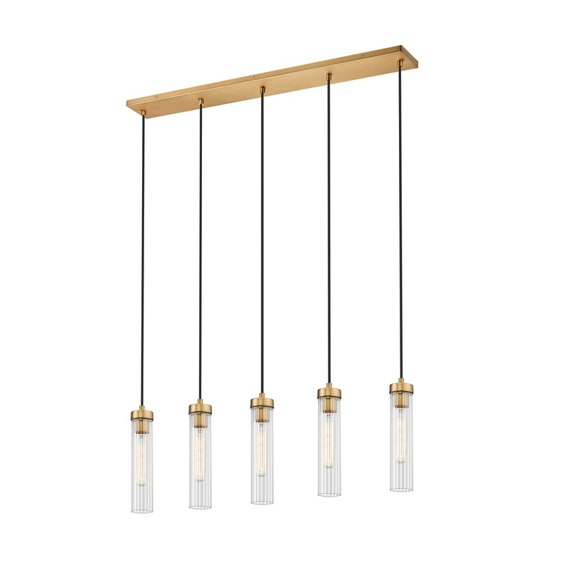 Z-Lite 740P-5L-RB Beau Five Light Chandelier, Rubbed Brass