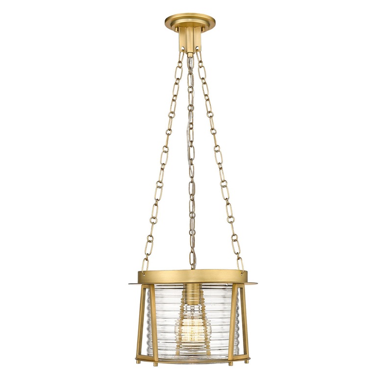 Z-Lite 7503P13-RB Cape Harbor Pendant One Light Pendant, Rubbed Brass
