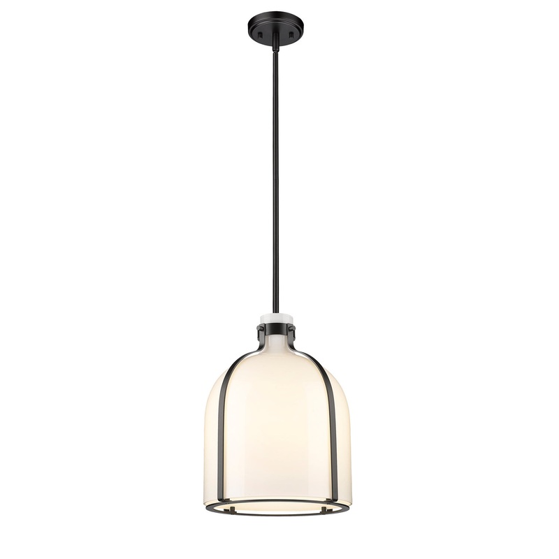 Z-Lite 818-12MB Pearson One Light Pendant, Matte Black