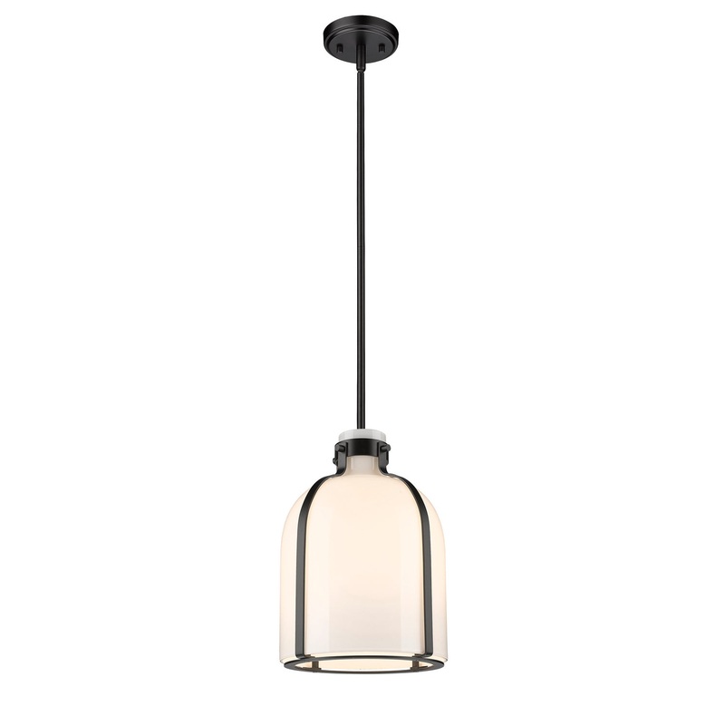 Z-Lite 818-9MB Pearson One Light Pendant, Matte Black
