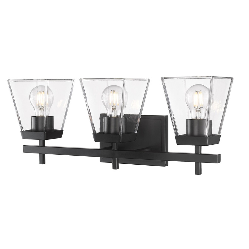 Z-Lite 819-3V-MB Lauren Three Light Vanity, Matte Black