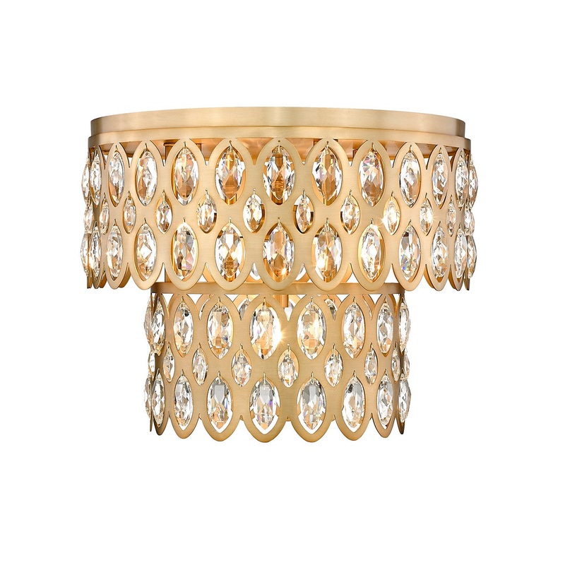 Z-Lite 822F15-HB Dealey Five Light Flush Mount, Heirloom Brass