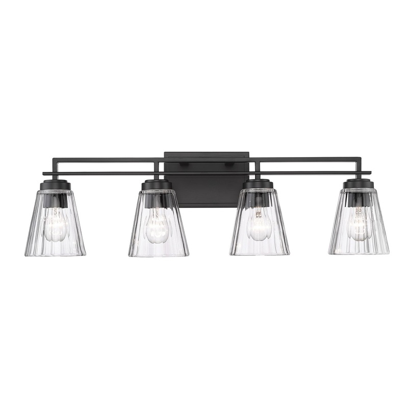 Z-Lite 823-4V-MB Lyna Four Light Vanity, Matte Black