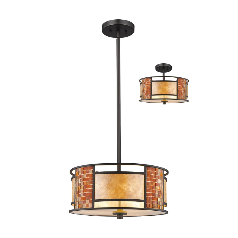 Z-Lite Z14-55P-C Parkwood Three Light Pendant, Bronze