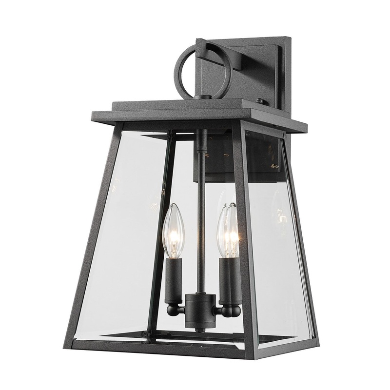 Z-Lite 521M-BK Broughton Two Light Outdoor Wall Sconce, Black