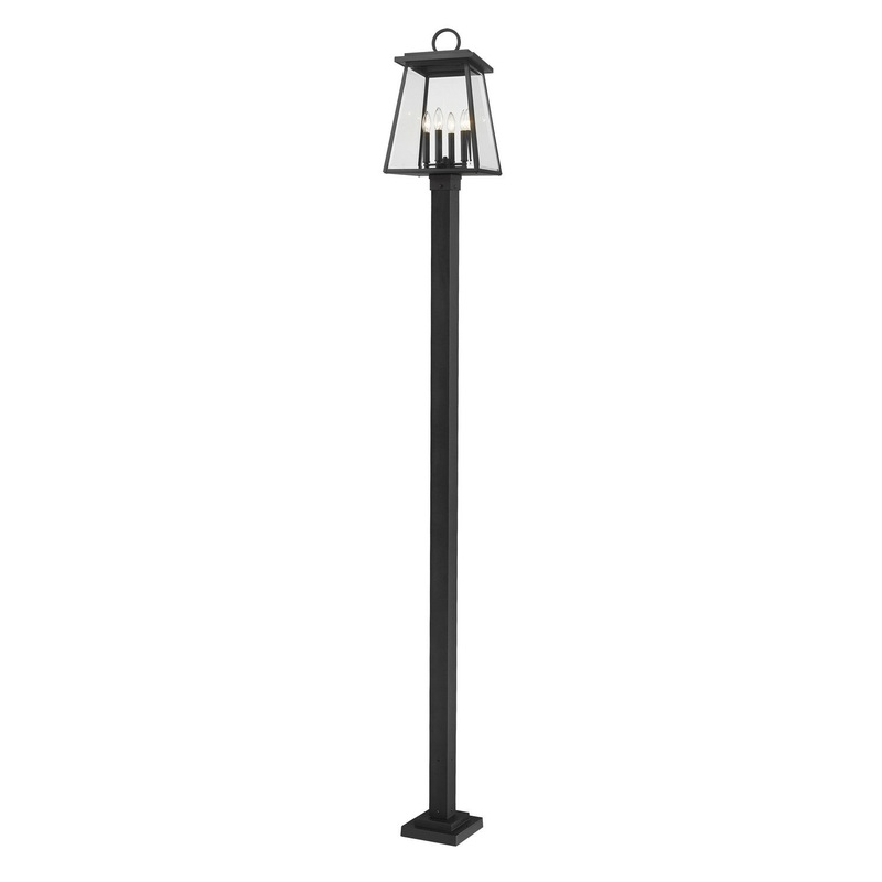 Z-Lite 521PHBS-536P-BK Broughton Four Light Outdoor Post Mount, Black