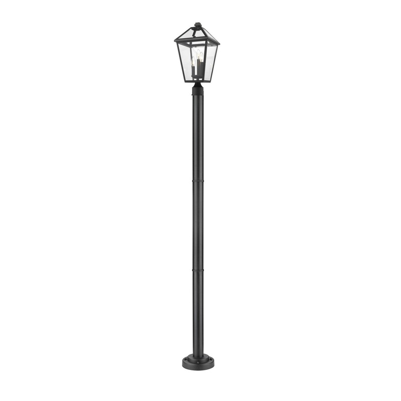 Z-Lite 579PHBR-567P-BK Talbot Three Light Outdoor Post Mount, Black