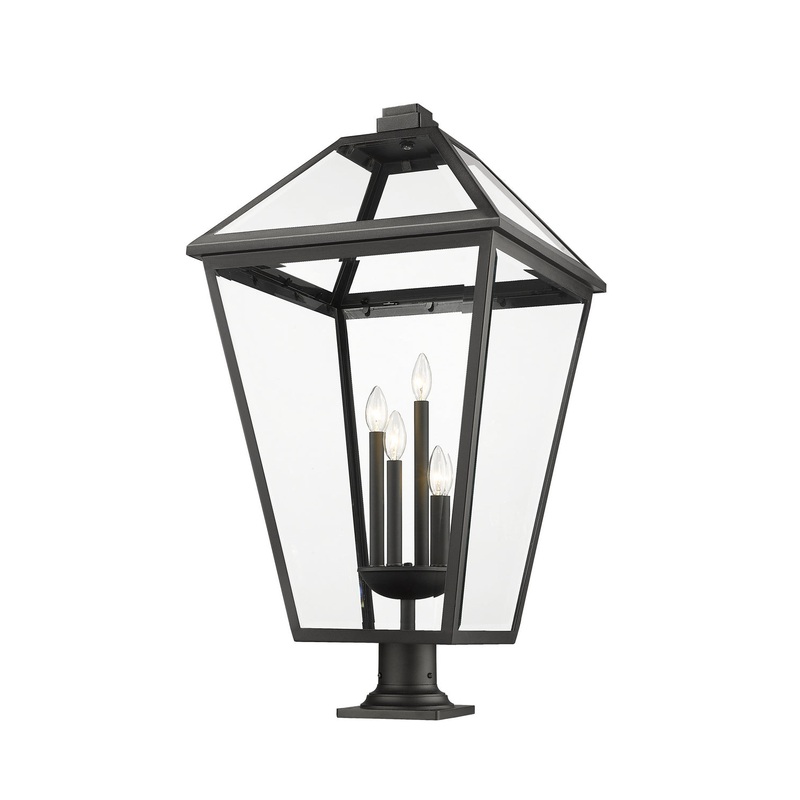 Z-Lite 579PHXLXR-533PM-BK Talbot Four Light Outdoor Pier Mount, Black
