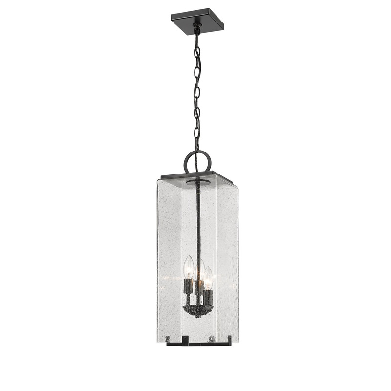 Z-Lite 592CHB-BK Sana Three Light Outdoor Chain Mount Ceiling Fixture, Black