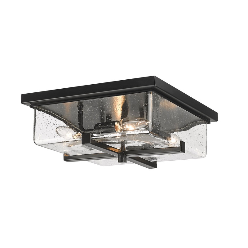 Z-Lite 592F-BK Sana Four Light Outdoor Flush Mount, Black