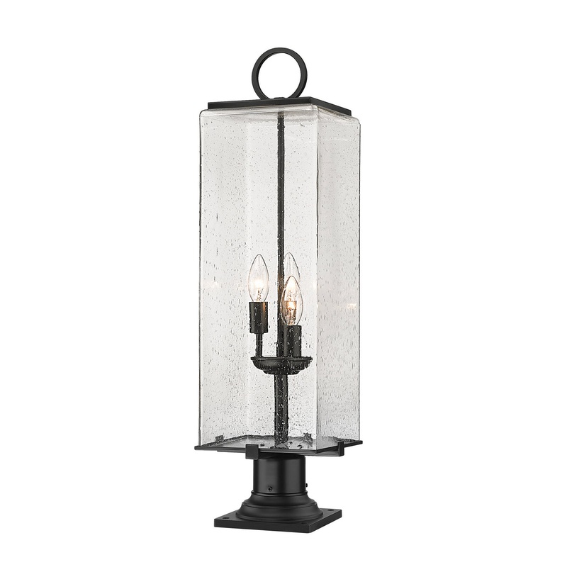 Z-Lite 592PHBR-533PM-BK Sana Three Light Outdoor Pier Mount, Black