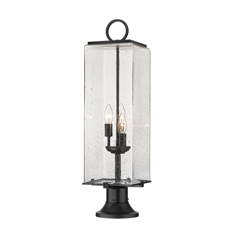 Z-Lite 592PHBR-553PM-BK Sana Three Light Outdoor Pier Mount, Black