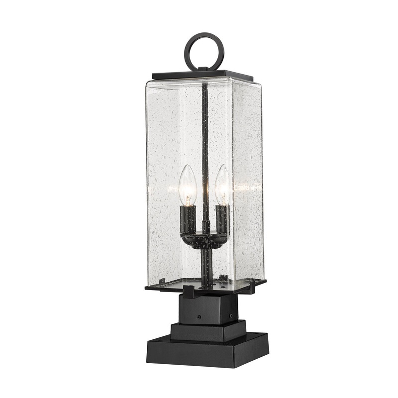 Z-Lite 592PHMS-SQPM-BK Sana Two Light Outdoor Pier Mount, Black