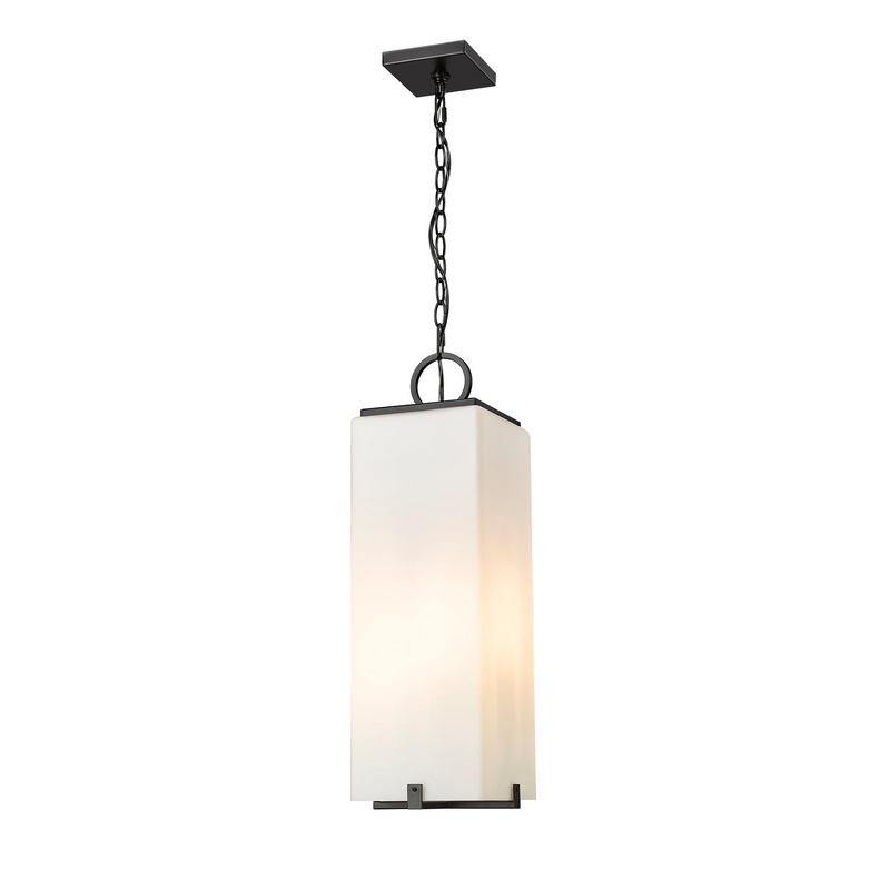 Z-Lite 593CHB-BK Sana Three Light Outdoor Chain Mount Ceiling Fixture, Black