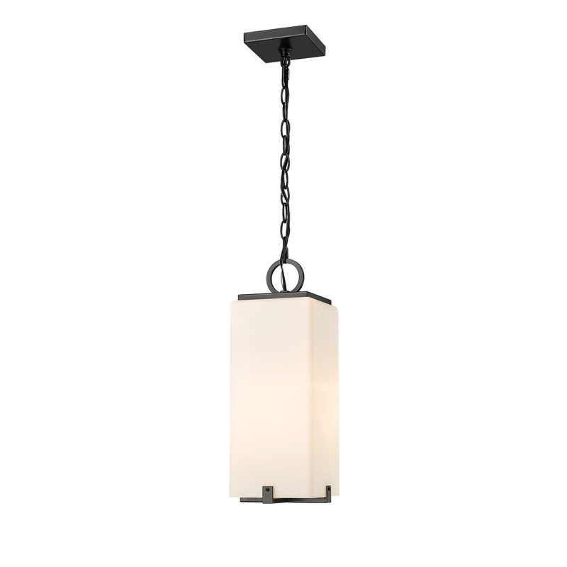 Z-Lite 593CHM-BK Sana One Light Outdoor Chain Mount Ceiling Fixture, Black