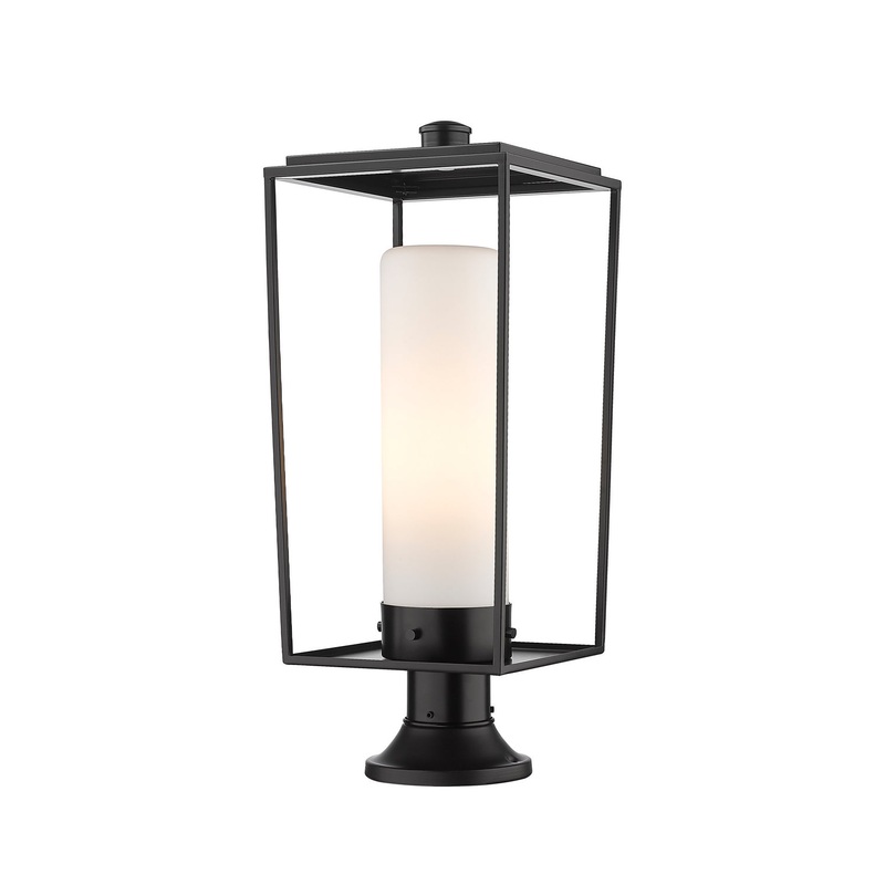 Z-Lite 595PHBR-553PM-BK Sheridan One Light Outdoor Pier Mount, Black