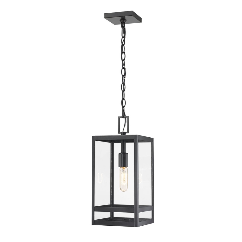 Z-Lite 596CHM-BK Nuri One Light Outdoor Chain Mount Ceiling Fixture, Black