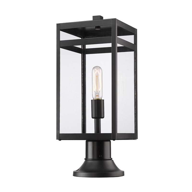 Z-Lite 596PHMR-553PM-BK Nuri One Light Outdoor Pier Mount, Black