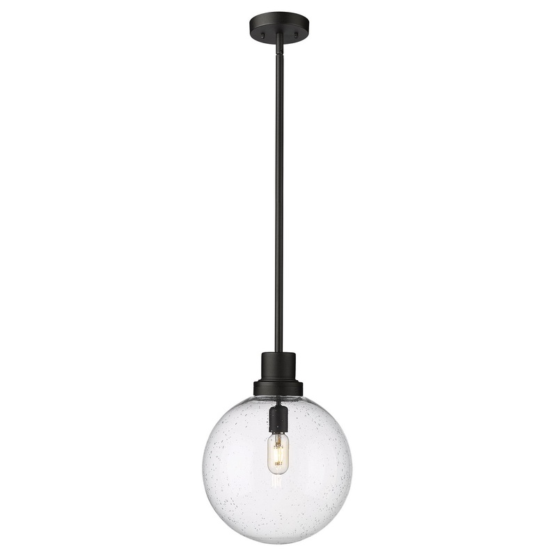 Z-Lite 599P12-BK Laurent One Light Outdoor Pendant, Black