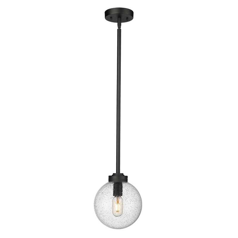 Z-Lite 599P8-BK Laurent One Light Outdoor Pendant, Black