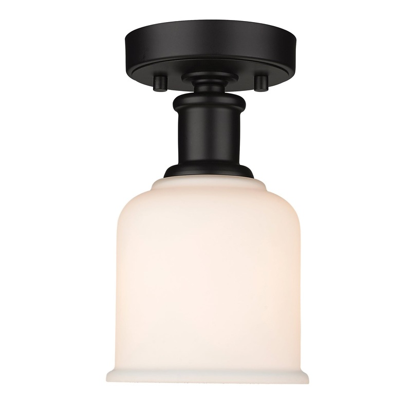 Z-Lite 733F1-MB Bryant One Light Flush Mount, Matte Black
