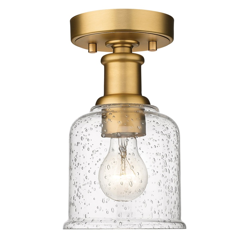Z-Lite 734F1-HBR Bryant One Light Flush Mount, Heritage Brass