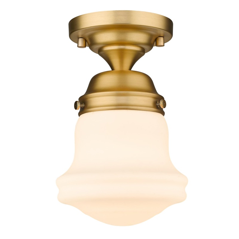 Z-Lite 735F1-HBR Vaughn One Light Flush Mount, Heritage Brass