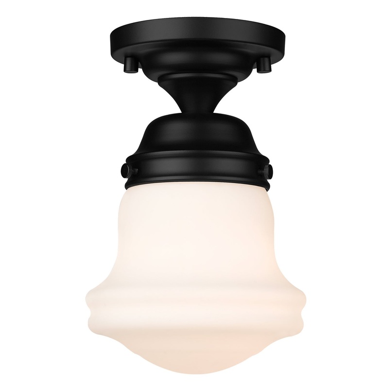 Z-Lite 735F1-MB Vaughn One Light Flush Mount, Matte Black
